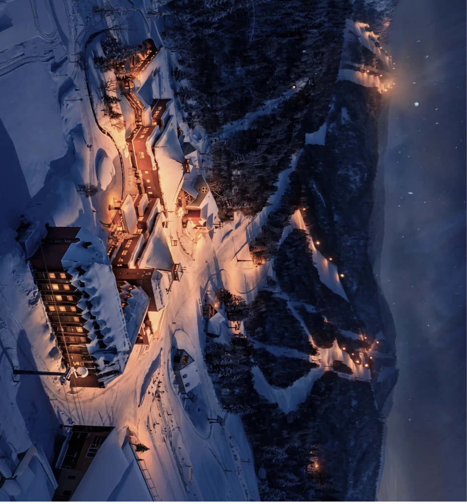 Kiroro mountain resort in winter.